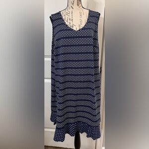 Lands' End Navy Polka Dot Swim Coverup